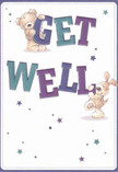 With a cheerful, heartwarming design, this get well card captures the essence of Thames Ditton's neighbourly compassion. Two endearing figures-a gentle teddy and a bouncy puppy-take centre stage, each interacting lovingly with the bold, colourful 'Get Well' lettering that stands bright against a velvety cream backdrop. Shades of indigo and teal create an uplifting contrast, while whimsical stars in blue and purple scatter across the card, hinting at twilight surprises along the riverbank at Giggs Hill Green. The illustrated fur is rendered so invitingly one can almost imagine the characters offering a comforting cuddle, embodying the tactile reassurance of a hand-delivered bouquet from a local florist. More than words alone, this card radiates an emotional balm: an ideal way to send gentle comfort-perhaps to a friend recovering in the community near Portsmouth Road or to brighten the day of a loved one further afield. Every feature, from the thoughtful brushwork to the playful composition, speaks to the care and warmth that are hallmarks of Thames Ditton life, elevating this card from simple greeting to a cherished token of support.